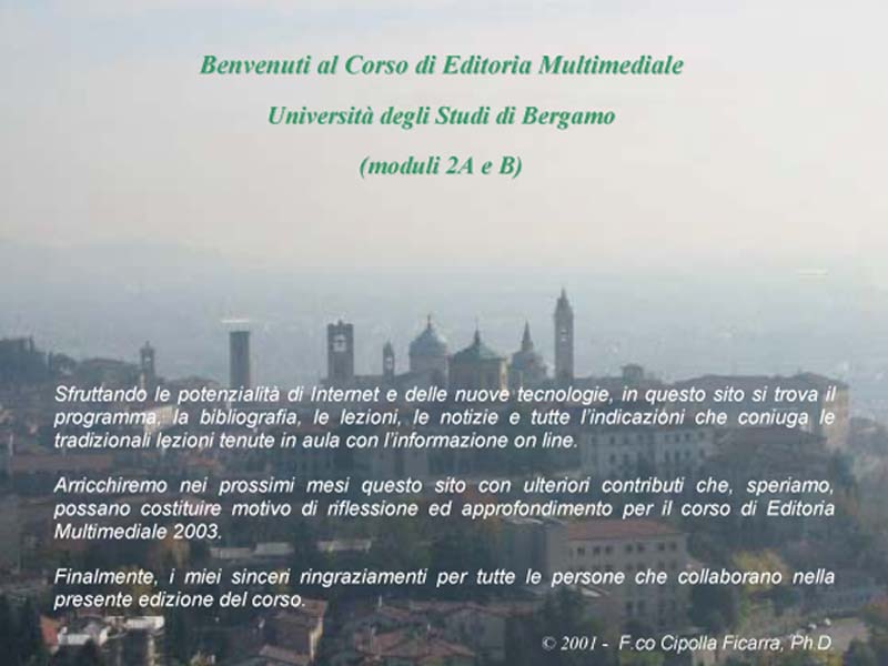 Presentazione Corso - 2001